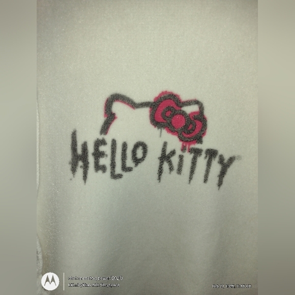 Hello Kitty & Friends x Forever 21 Womens Ivory Cropped Hoodie Full Zip sz M - Picture 10 of 10